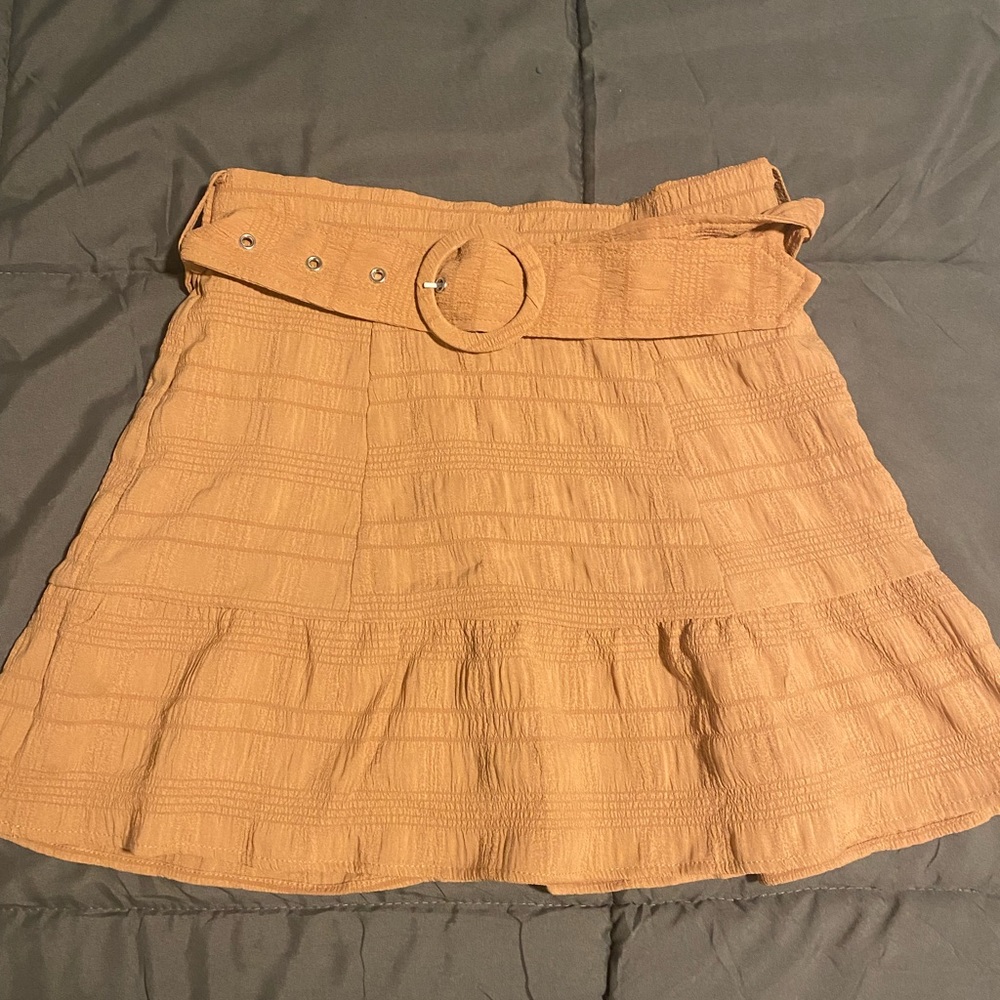 Brown belted skirt